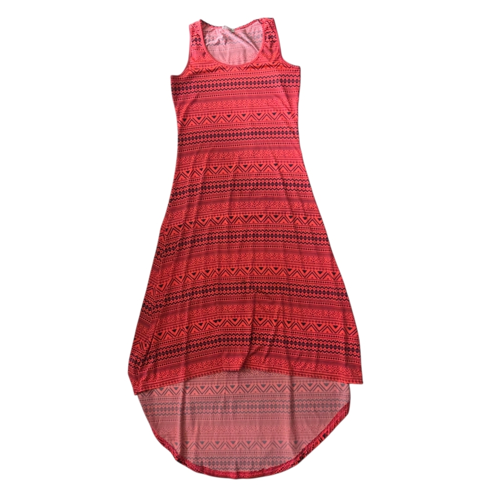 Ardene Y2K High Low Dress Aztec Neon Pink
